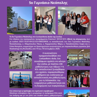 Δελτίο τύπου 5ο Γυμνάσιο Νεάπολης Φινλανδία